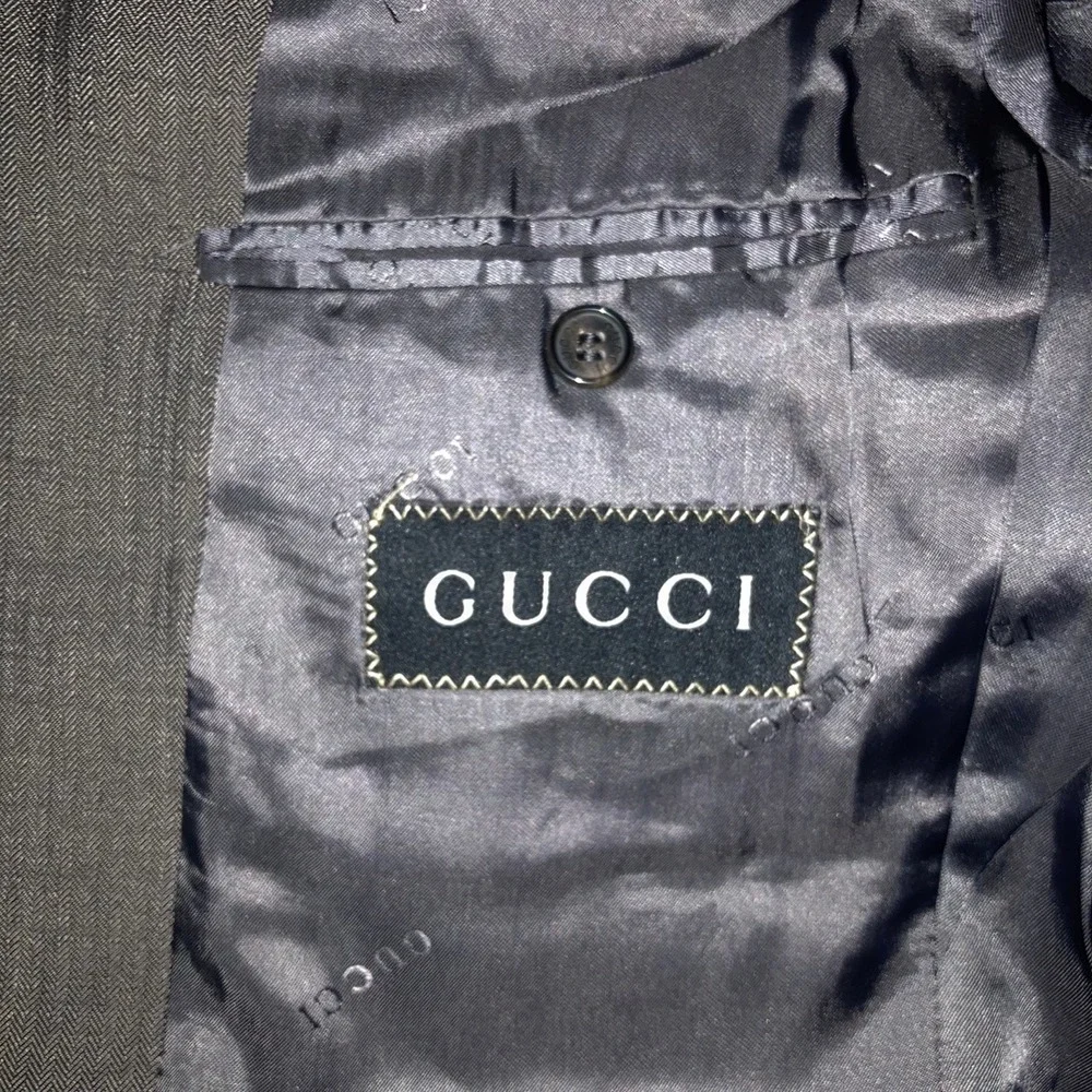 Gucci Blazer Jacket Mens Large EU 50 Charcoal Grey Wool Mohair Designer Suit